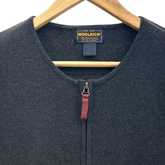 Woolrich Vintage Holiday Dark Grey Christmas Tree Zip Front Vest Women XL - Picture 2 of 6